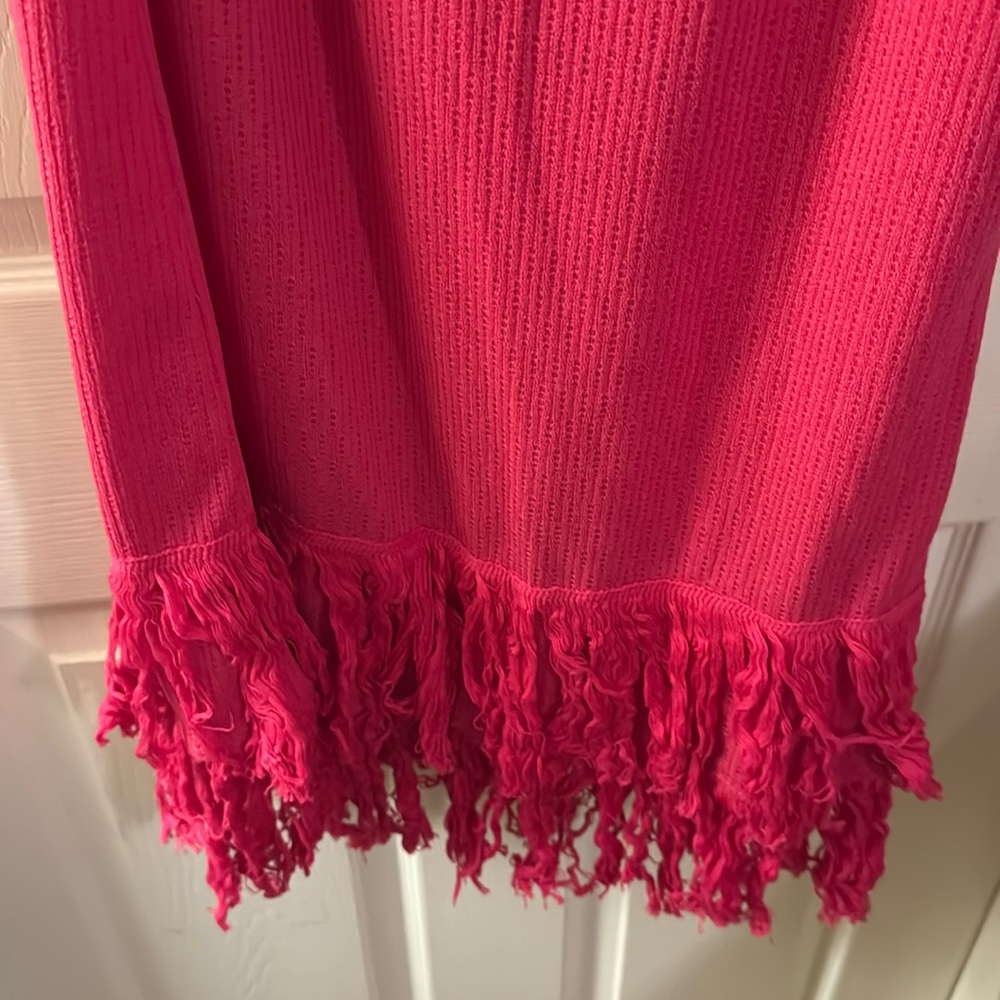 SHEIN Fuchsia One-Shoulder Dress with Fringe - Picture 3 of 5